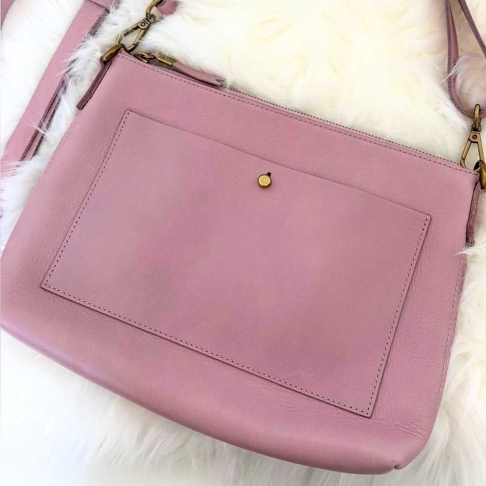Madewell Pink Leather Crossbody Bag with 2 straps (crossbody & shoulder straps)